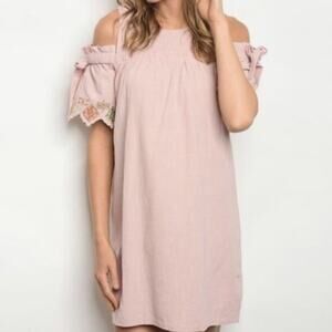 Loveriche Cold shoulder Dress w/embroidery